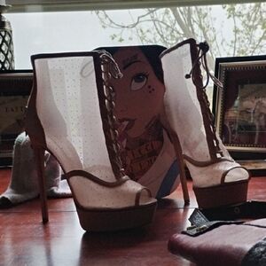 Casadei Pink and Tan Heels with Striking Design